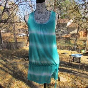 RBX Teal and White Tie-Dye Tank Top